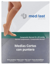Medilast Media Corta Con Puntera Negro Ts - Farmacia Ribera