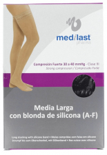 Medilast Media Larga Con Blonda Compresión Fuerte Color Negro Talla Xl 1 Unidad - Farmacia Ribera