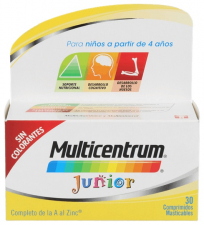 Multicentrum Junior 30 Comp Frambuesa/Limon - Pfizer