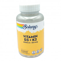 Solaray Vitamin D3+K2 120 Cápsulas