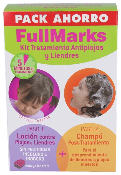 FULLMARKS Kit Tratamiento Antipiojos y Liendres